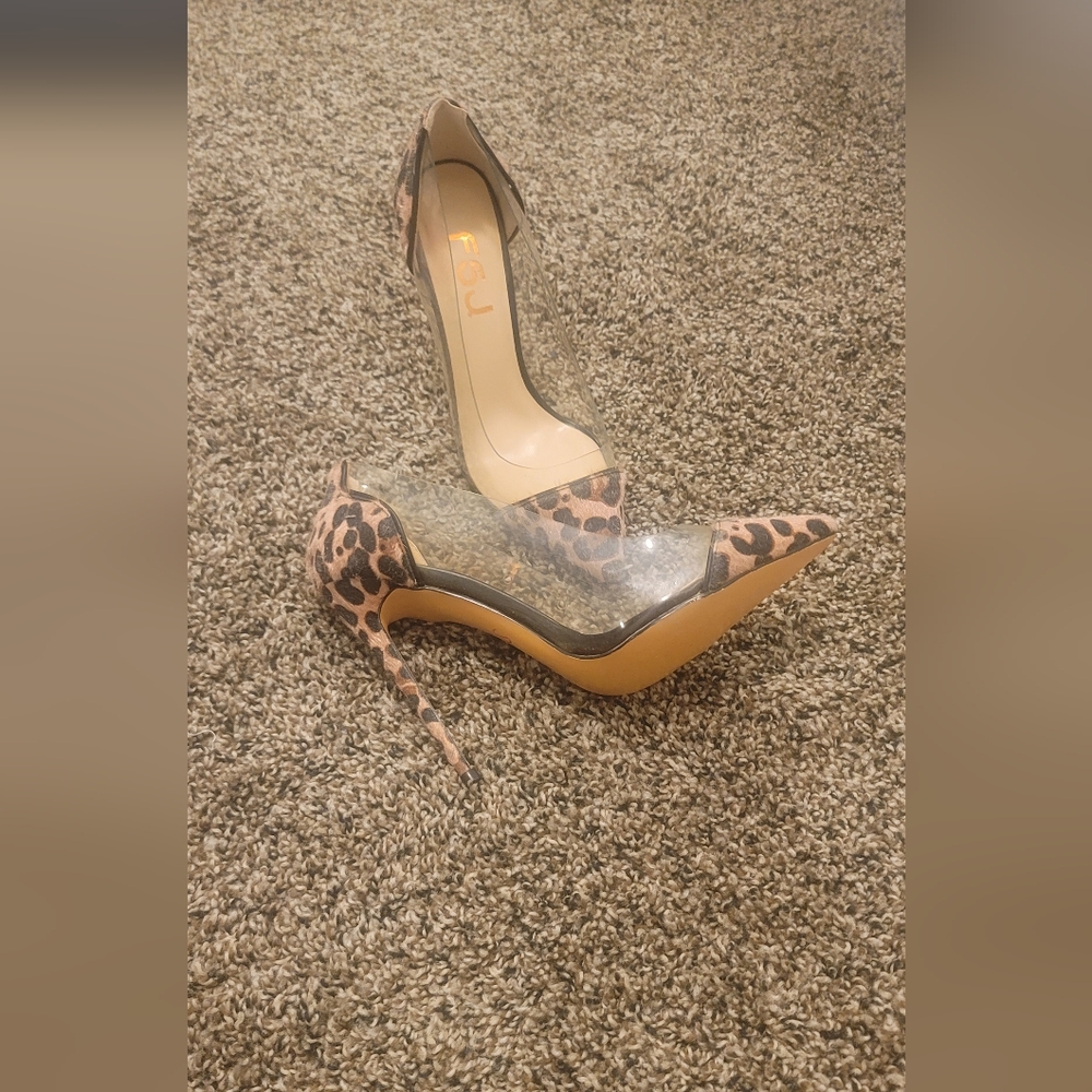 FSJ Leopard Stiletto Heels